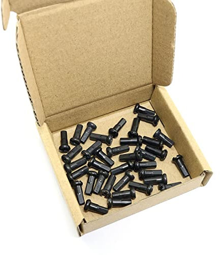 Pro Bamboo Kitchen Speichennippel, 12 mm, 14 G, starke schwarze Messingnippel für Speichen mit 2 mm Durchmesser, 30 Stück