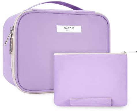 Narwey Kosmetiktasche Damen, Kulturtasche Damen, Groß Make up Tasche Reise Schminktasche Mädchen, Kosmetik Tasche, Makeup Bag Cosmetic Bag (Violett (Aktualisierung))