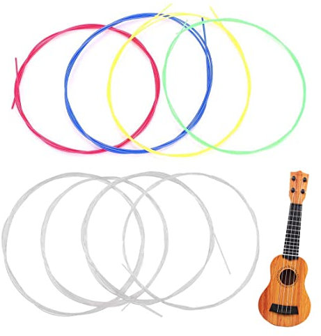 LIUJZZJ 2 Sets Cuerdas de Ukelele Cuerdas de Ukelele Acústicas Cuerdas de Nylon Repuesto de Accesorios para Ukelele Colorido Blanco