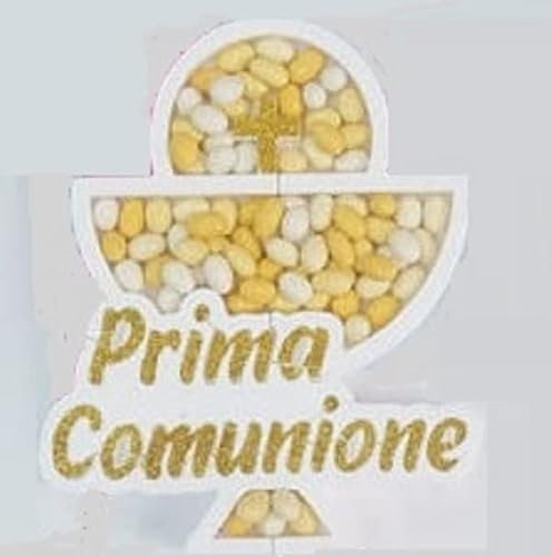 Nataluna Portaconfetti in Polistirolo Calice Prima Comunione 28,5x35 cm (i Confetti Non Sono Inclusi) ATTENZIONE: I Tempi di SPEDIZIONE del Prodotto Sono di Due Giorni LAVORATIVI