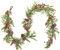 ROMODEN Künstliche Weihnachtsgirlande, 1,8 m Tannenzapfen, rote Beeren, Buchsbaumschnee, beflockter Glitzer für Haustür, Weihnachten, Innen- und Außenbereich, Garten, Tor, Zuhause, Wand, Fenster,