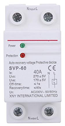 Dispositif Parafoudre de Tension, Protection Récupération sous Tension Photovoltaïque Basse DC 230V 40AC Modulaire Surtenseur Contre Les Surtensions Foudre par Protecteurs Surtension Rail Din Maison