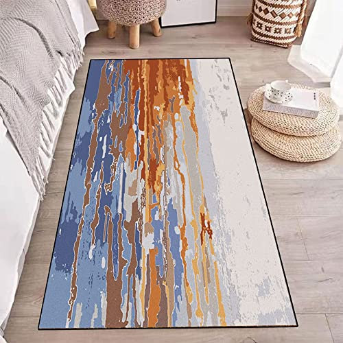 Fußmatte Schmutzfangmatte 90x150cm rutschfest Waschbar Modern Dauerhaft Sanfte Berührung Schlafzimmer Muster Carpet für Küche, Flur & Wohnraum, F