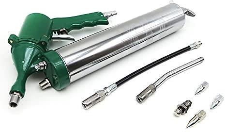 LeTkingok Portable Powerful Air Grease Gun, One-Hand Pistol Grip Air Pneumatic Compressor Pump Manual Grease Gun with Extension Set