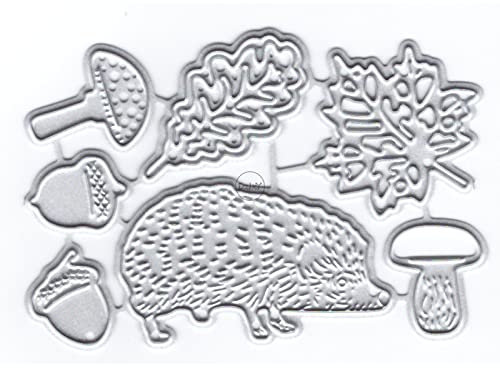 DzIxY Igel-Pilz-Metall-Stanzformen für Kartenherstellung, Prägepapier, Stanzformen, Scrapbooking, Maschinen, Schablonen, Aufbewahrungstaschen, Zubehör