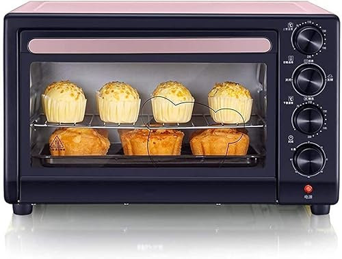 30L Mini Horno Eléctrico Temperatura Ajustable 70-230 ℃ y Temporización de 60 Minutos Hogar Multifuncional Horneado Fermentación Descongelación Horno Eléctrico Puerta de Vidrio Templado con Accesorios