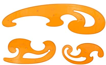 Französisches Kurvenlineal, Architektur-Zeichenvorlagen, Wolkenform, geometrische Zeichnungen, Werkzeug zum Zeichnen, Bauen, Nähen (3 Stück)