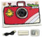 Paper Shoot Camera - 18MP Compact Digital Papershoot Camera Gift for Kid with Four Filters, 10 Sec Video & Timelapse - Includes: 32GB SD Card, 2 Batteries & Camera Case - Red Hand Drawn