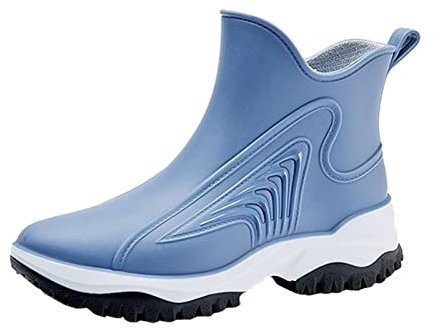 Botas de trabajo de seguridad ligeras para mujer, zapatos de seguridad sin cordones, puntera compuesta de ajuste ancho, cuero resistente al agua, cómoda plantilla de gel, botas de lluvia impermeables,