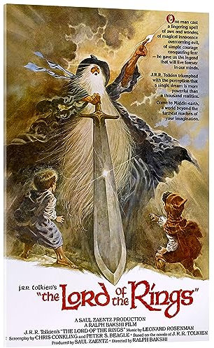 Posterlounge Le Seigneur des anneaux (anglais) Tableau en verre acrylique 70 x 100 cm Tableaux Décoration murale