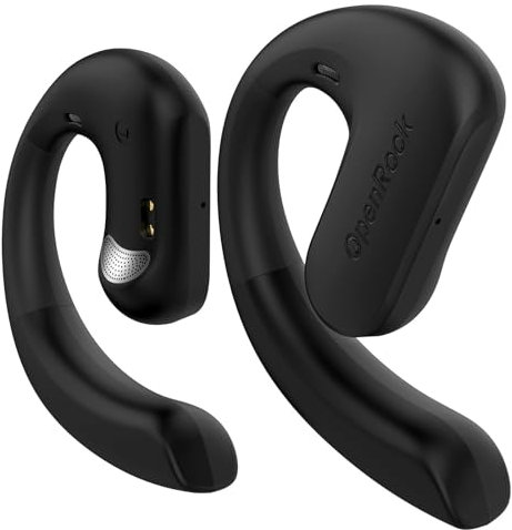 OpenRock S by OneOdio, Open Ear Headphones Wireless, Air Conduction Bluetooth 5.3 Earbuds, 16.2mm Driver Enhanced Bass, Built-in 4 Mic, 60H Playtime, IPX5, Sports Earphones for Running Office