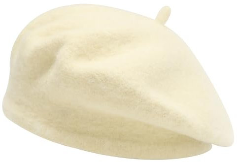 ZLYC Mädchen Klassische Der Französische Künstler Baskenmütze Barett(Beige)