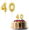 JEKUGOT Kerzen zum 40. Geburtstag, Zahl 40, Geburtstagskerze für Kuchen, Goldkerzen, Kuchendekoration, Dekorationen für Geburtstagsparty, Hochzeit und Jahrestag