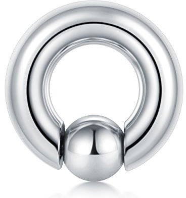 FECTAS PA Ring Prince Albert Piercing Unverlierbare Perlenringe Spring Action CBR Monster Screwball Ringe 0G 19mm Chirurgenstahl Körperschmuck für Männer Frauen
