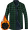 Chemise à Carreaux épaissie pour Homme - Doublée Chaude Rembourrée Casual Manches Longues Boutonnée Veste avec Poche (Vert, XL)