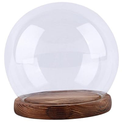 kowaku Glaskuppel-Vitrine in Kugelform, Mikro-Landschaft, Herzstück, rundes dekoratives Terrarium, Glasglocke, Globuskuppel, 12CM