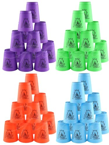 Glazeal 48-teiliges Sport-Stapelbecher-Set, schnell stapelbar, Geschwindigkeitstraining, Spiele für Reisen, Party, Herausforderung, Wettbewerb, Geschenk für Kinder und Erwachsene