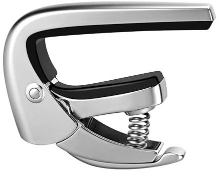 VEINTICO High-End Pro Gitarre Kapodaster für 6 Saiten Akustik- und E-Gitarren mit Quick Lock Performance-Silber