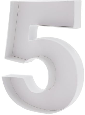 WENPACK Pappmaché-Zahlen, befüllbar, Pappe, Geburtstag, dekoratives Tablett, Süßigkeiten, Erdbeer-Leckereien (Nummer 5), 23 cm