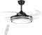 Domhanico Ceiling Fans with Lights and Remote, Ceiling Fan with Retractable Blades, 42 inches Ceiling Fans with Lamps Invisible Motor Silent, Fan Light LED for Bedroom, 6 Speeds, 4H Timing