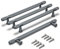 Bwintech 4 Pcs 218MM Grey Anodised Knurled Cabinet Handles,160MM Hole Centers Cupboard Knobs,Cupboard,Wardrobe,Drawer Handles