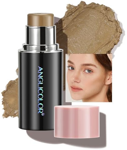 Anglicolor Bronzer Contouring Stick,Cream Bronzer Stick,Smooth Conturingstick FüR Definierte GesichtszüGe,Lang Anhaltend & NatüRliches Finish,Cremiger Konturenstift(01#Grayish Brown)