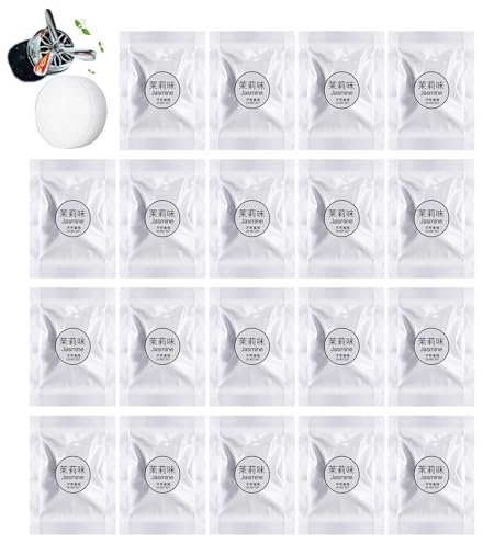 Keuyeo Car Air Freshener Refills 20 Pack/Set, Jasmine Scent, Tablet Form, Car Air Vent Clip Freshener Replacements