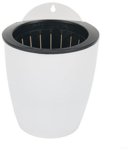 Yuanpgky Maceta de pared automática para interiores, maceta de pared automática de plástico que absorbe el agua, eneldo verde de plástico, macetas colgantes de eneldo verde (B130)