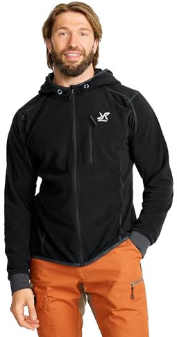 RevolutionRace Trekker Hoodie für Herren, perfekt für Wanderungen und Outdoor-Abenteuer, Black/Anthracite, XXL
