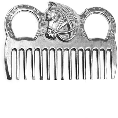 Sarini Spazzole per la toelettatura dei Cavalli Spazzola per criniera e Coda Pettine Portatile per Cavalli Strumento per lucidatura dei Metalli per la toelettatura dei Cavalli