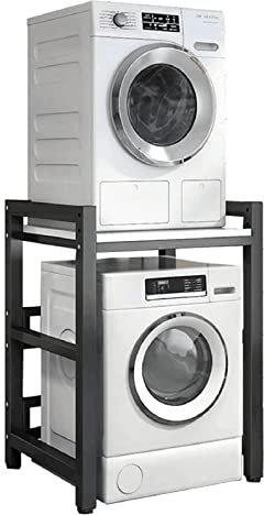 Waschmaschinenregal mit 2 Ebenen, Stapelregal für Trockner, Geschirrspüler, Aufbewahrung, Badezimmer, Küche, Balkon, Waschküchen-Organizer, robust, 300 kg Tragkraft