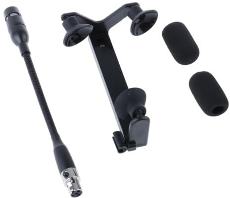 Harilla Guitar Microphone Clip Set Musical Instrument Mic with Clip Kit Flexible Gooseneck Microphone and Clip for Stage Performance, 4 Pin for Shure