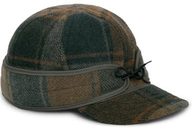 Stormy Kromer The Original Cap Wollmischung Mütze Warme Winter Outdoor Cap mit Flanellfutter Ohrenklappen für Damen und Herren, Forest Floor Plaid, 57 EU