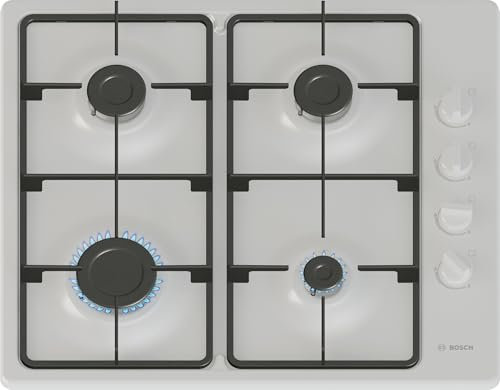 Bosch, Series 2, PBP6B2K60, 60cm Gas Hob with 4 burners, 2 Cast iron finish supports, new standard sword dials, Side control