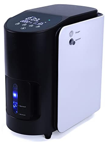Concentrador de oxígeno, 98% de alta pureza, 1-7 L/min, máquina de oxígeno ajustable de flujo con función de atomización, bajo nivel de ruido para uso doméstico y cuidado personal.,JY102WE
