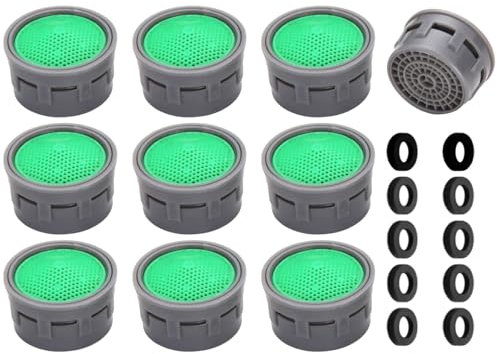 Tap Filter Nozzle - ShiningUU 10pcs Tap Aerators, Faucet Aerator with Sealing Gaskets, Faucet Aerator Nozzle Replacement Parts for Kitchen & Bathroom Taps, Filter Inserts, Tap Water Filters for Taps