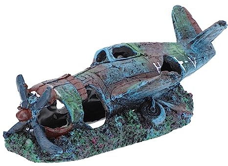 Kampfjet Aquarium Deko aus Resin Kreatives Modell für Fischtankgestaltung Leicht Kompakt Realistische für Natürliche Unterwasserlandschaften