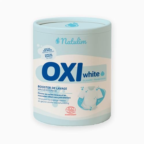 Natulim Oxi White - Polvo Blanqueador ECO - Potenciador de Lavado Sin Lejia - Quitamanchas Ropa Blanca - Respetuoso con el Medio Ambiente - 500gr