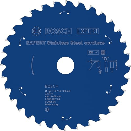 Bosch 1x Expert INOX Cordless Circ Saw | for Stainless steel, Ø 150 mm, Professional Accessory Hand-Held Cordless Dry Cutter
