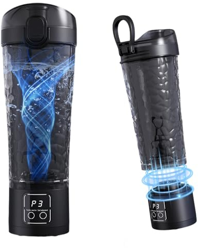 YANGUN Electric Protein Shaker Bottle, Protein Shake Bottle, Electric Protein Shake Mixer, USB C Rechargeable Shaker Bottle for Protein, Made with Tritan, BPA Free, 700ML(Black)