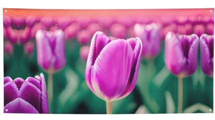 Lila Tulpen Party Banner für Erwachsene Personalisierte Kunst Geburtstag Party Hochzeit Dekor Fiesta