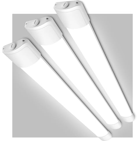 LEOEU 3 Stück Feuchtraumleuchte LED Röhre 60CM, 20W 2400LM Kellerlampe LED Feuchtraumlampe mit IP65 Wasserfest Lichtleiste, Deckenleuchte Flach für Büro Küche Keller Garage Lager Flur