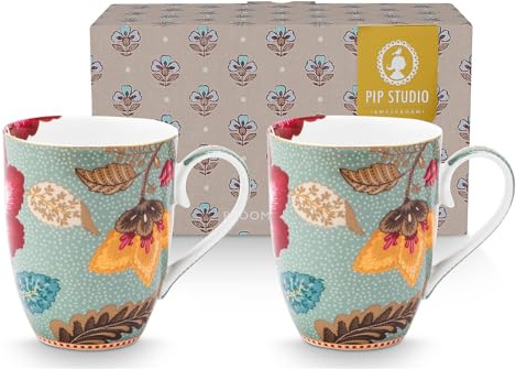 Pip Studio Blooming Tales Fantasy Blue Henkelbecher Large 0,54l Set2