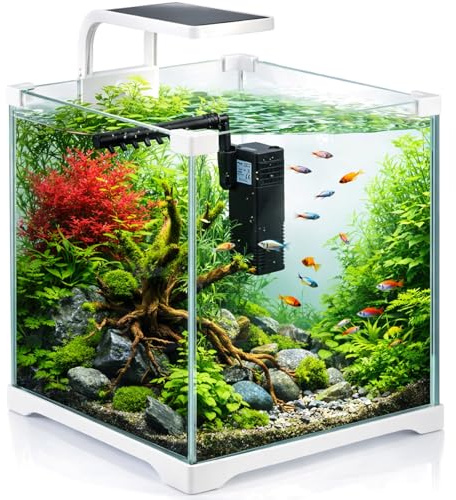 Kruger Meier Shrimp!One Pro 20 Aquarium Komplettset 10L – Nano Aquarium Set mit LED Beleuchtung und Innenfilter für Garnelen & Fische