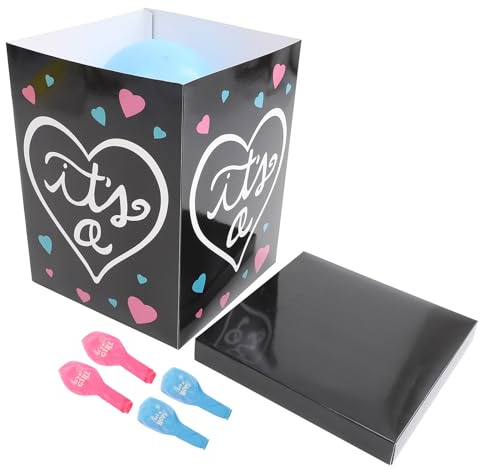 GAROZATION 1 Satz Ballon Kasten zum Geschlecht Verkünden aus Papier und Kunststoff für Gender Reveal Party und Babyparty Dekoration