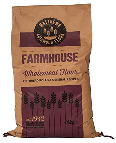 Matthews Cotswold Farmhouse Traditional Stoneground Strong Wholegrain Flour - 16kg Bag (Single Sack)