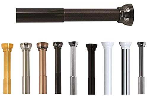 Spirella Teleskopstange Kreta | Duschvorhangstange ohne Bohren | Spannstange, durch Drehen verstellbar, sicherer Halt | als Duschstange, Kleiderstange | Schwarz glänzend 75-125 cm, Aluminium, Black