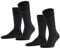 FALKE Happy Double Pack M So cotone tinta unita confezione di 2 paia, Calzini Uomo, Grigio Anthracite Melange 3080, 43-46