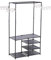 eSituro Kleiderschrank offen, Kleiderständer mit Kleiderstange und 12 Haken, freistehende Garderobe mit Ablage, für Ankleidezimmer, Schlafzimmer, 44 x 87 x 158 cm, Schwarz