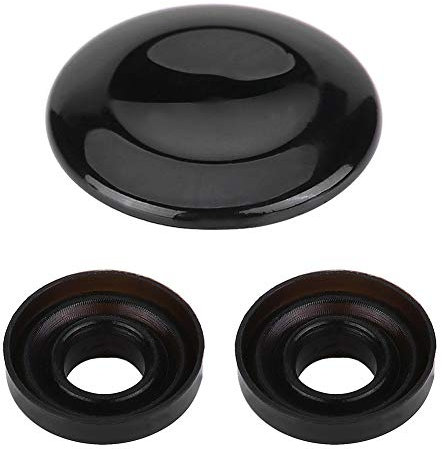 VOBOR MMI Reparatur Knopf, MMI Navigationstaste Joystick Mittlere Tastenabdeckung MMI Knopf Reparatursatz mit 2 Dichtungsringen für A4 A5 A6 Q5 Q7 S5 S6 (schwarz)
